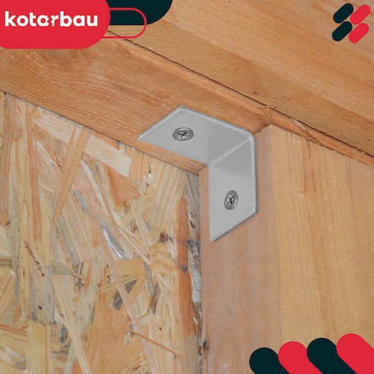 Kotarbau Carpenter's Angle Steel Stainless Galvanized Construction Connector 30 X 30 X 25 Mm Set 25 Pcs