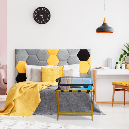 Relaxdays Rack Pentru Bagaje De Hotel Din Lemn Pliabil Maro Cu Dimensiuni 52.5x48xÎnălțime66.5cm Pliabil