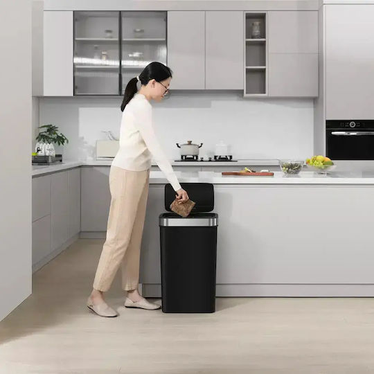 Eko Waste Bin Made of Stainless Steel with Sensor 50lt Black
