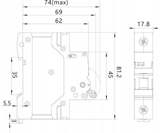 Isolation Switch Dl 1p 63a Fr 63a 1p