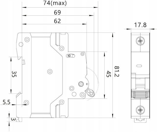 Residual Current Circuit Breaker 1p C 25a 6ka Neo Ocb C25 1p 87.655