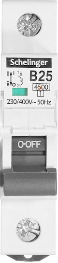 Residual Current Circuit Breaker 1p B 25a 4.5ka Ac Schelinger A02-g7-1p-b25