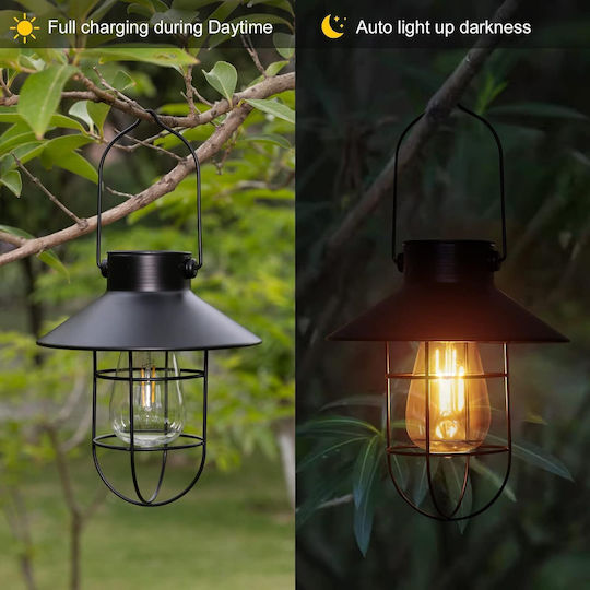 Lampa Set 2 Lămpi Solare Suspendate Alb Cald cu Senzor de Mișcare și Fotocelul