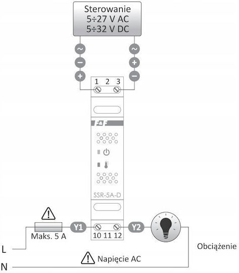 Releu Solid State Modular Controlează Sarcina Până La 5A Alimentat De Tensiune AC 60265 Vac SSR-5A-D