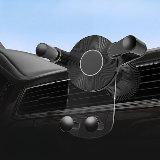 Suport Auto Flippy Pentru Telefon Prindere Pe Ventilație Cleme ABS Rotativ 12x9,5x12 Cm Negru-transparent