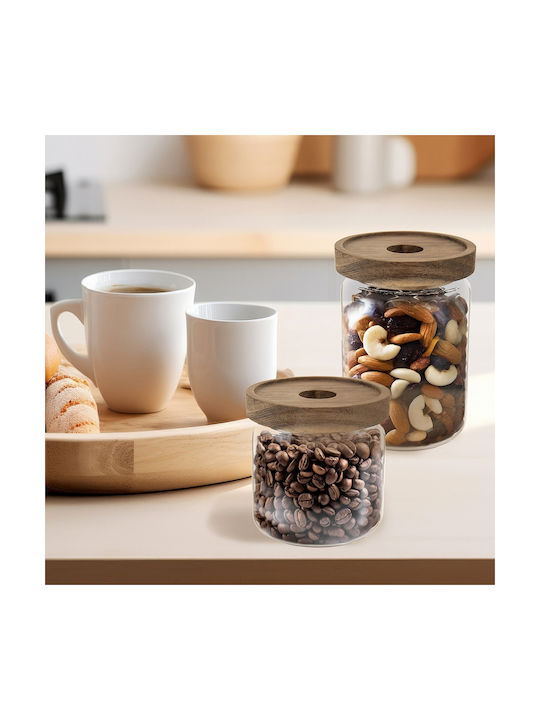 Orion Glasvase für Kaffee / Nudeln mit Deckel Braun 970ml