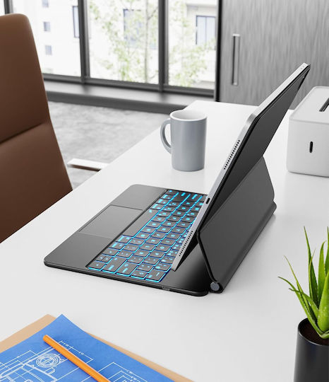 Θήκη Πληκτρολογίου Earto Ipad Pro 12.9 M2 2024 7rgb Μαγνητική Qwerty