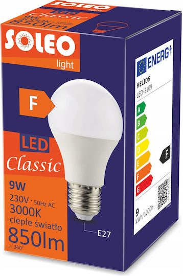 Helios LED Bulb 9W For E27 Socket And A60 Shape Warm White 850lm