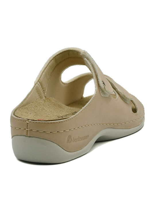 Leder Flache Damen Sandalen Beiges