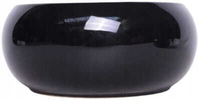 Polnix Polnix Keramischer Pflanzentopf Schwarz mit Gestell 19x8cm