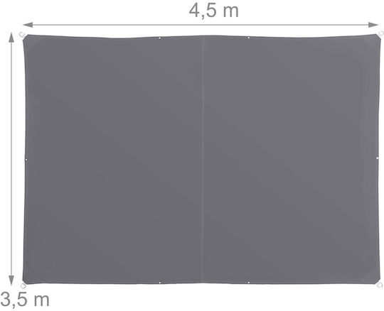 Relaxdays Netz- und Schattengewebe Grau 3,5x4,5m