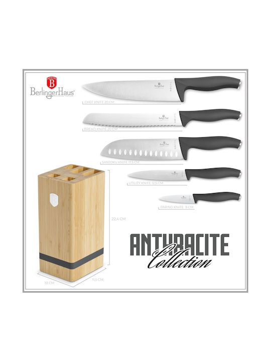 Berlinger Haus Collection Set of Knives with Base from Stainless Steel 6 Pieces