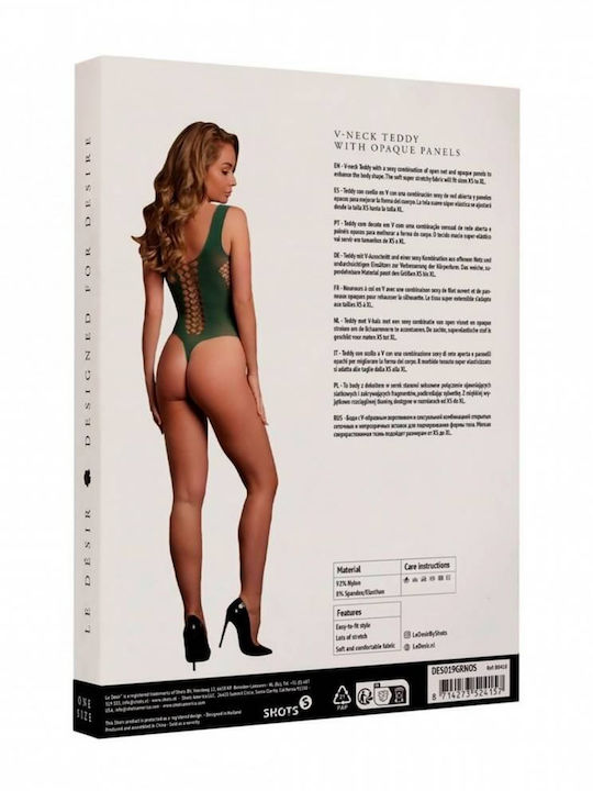 Shots Le Desir Sexy Bodysuit Gittermuster Grün