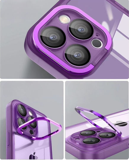 Flippy Protective Case Samsung A03 Electroplated Camera Stand 1.5 Mm Thickness Camera Protection Purple