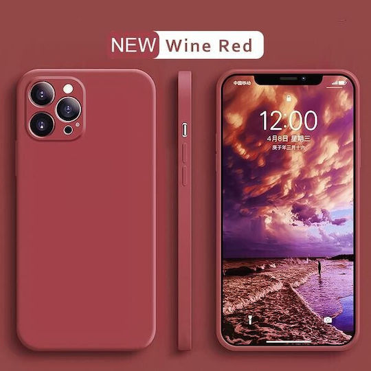 Husă Flippy din Silicon Lichid Apple iPhone 14 Pro Max Interior din Microfibră Protecție la Șocuri Roșu Bordeaux
