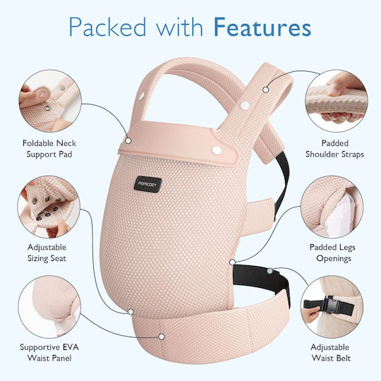 Momcozy Μάρσιπος Πλάτης Ροζ με Μέγιστο Βάρος 3kg