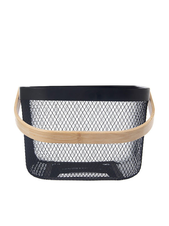 Orion Bamboo Black Storage Basket 27x24.5x17.5cm