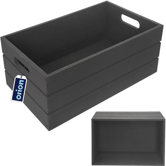 Orion Bamboo Black Storage Basket 31x21x13cm