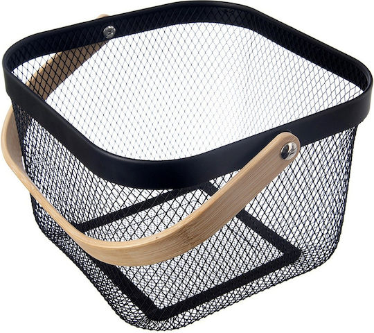 Orion Aufbewahrungskorb Bamboo Schwarz 27x24,5x17,5cm