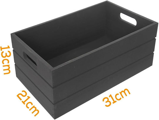 Orion Bamboo Black Storage Basket 31x21x13cm