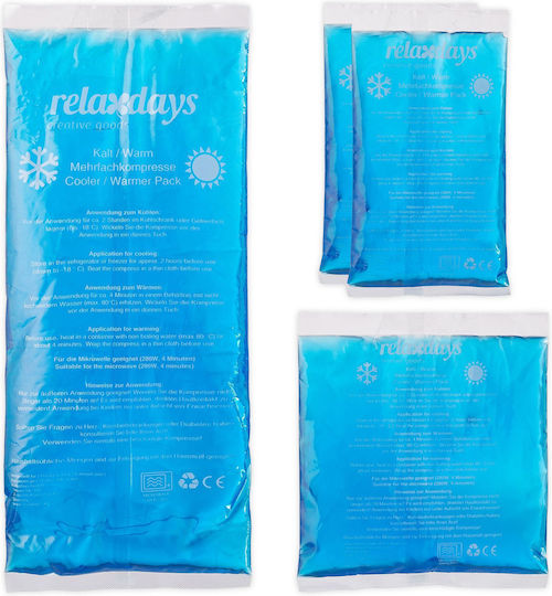 Relaxdays Set 4 Blaue Kühlpacks Blau 28x2x11 cm