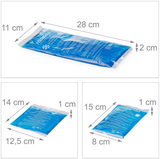 Relaxdays Set 4 Blaue Kühlpacks Blau 28x2x11 cm