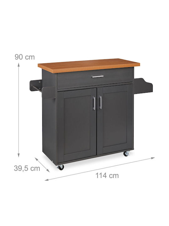Dulap De Bucătărie De Pardoseală Cu Blat De Lucru Gri 90x39.5x114cm