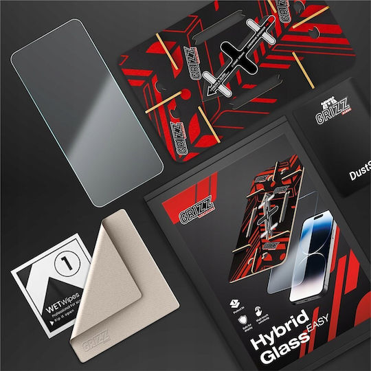 Grizzglass Hybridglass Easy Tempered Glass Screen Protector Installation Kit Included Compatible Samsung Galaxy M55 Transparent