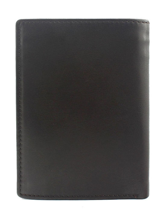 Vertical Δερμάτινο Ανδρικό Πορτοφόλι με RFID Χρυσό