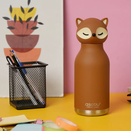 Asobu Bestie Kids Water Bottle Thermos Stainless Steel Bestie Fox 450ml