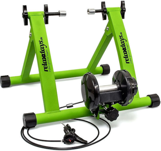 Relaxdays Bicycle Stand 6 Resistance Levels Green Black 48x38x55 Cm