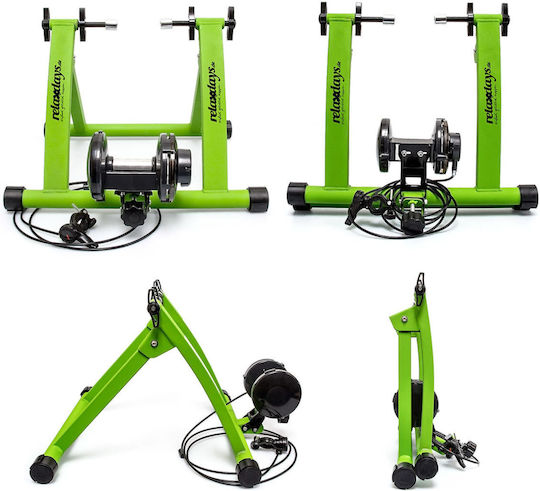 Relaxdays Bicycle Stand 6 Resistance Levels Green Black 48x38x55 Cm