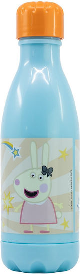 Stor Sticlă Pentru Copii Peppa Pig Aluminiu Cu Pai Counts 560ml (Diverse Modele/Culori)
