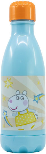 Stor Sticlă Pentru Copii Peppa Pig Aluminiu Cu Pai Counts 560ml (Diverse Modele/Culori)