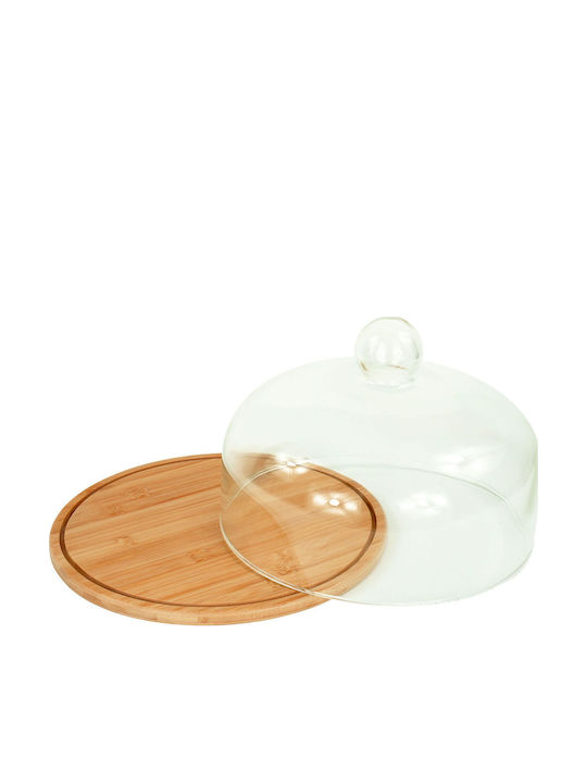 Relaxdays Suport Pentru Prăjituri Din Sticlă Cu Capac Transparent 28x16cm