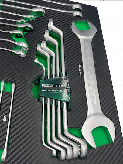 Rockforce Set Of German Type Open Curved Wrenches 31 Pieces
