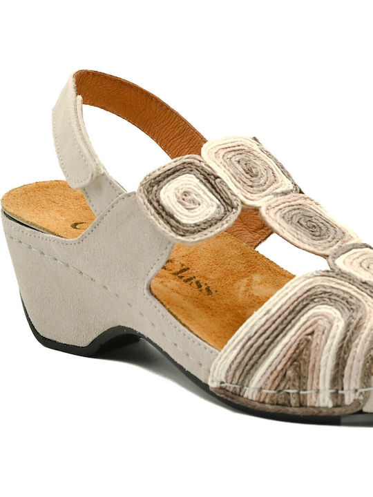 Sandale Elegante Damă Anatomici Bej Din Piele