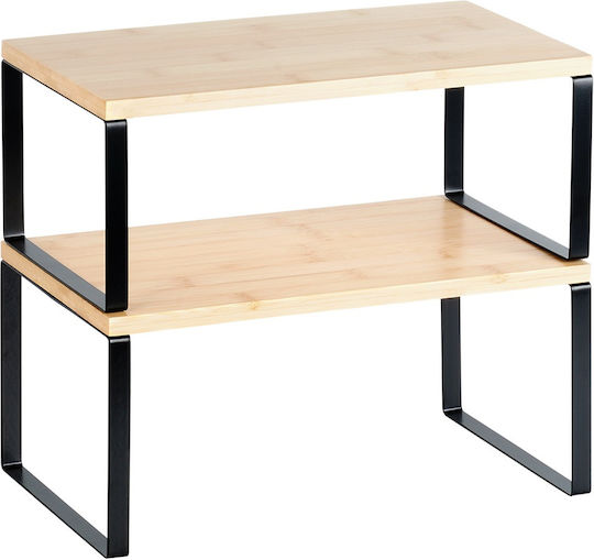 Vilde Wooden Tabletop Base 33.5x18.5x13.5cm 2 Pieces Black