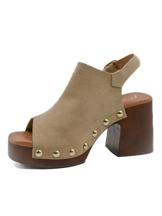 Suede Anatomic Beige Sandals