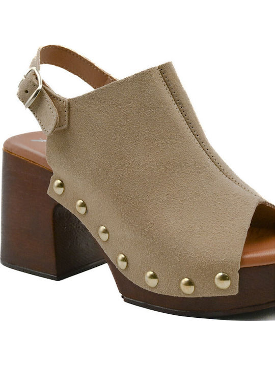Suede Anatomic Beige Sandals