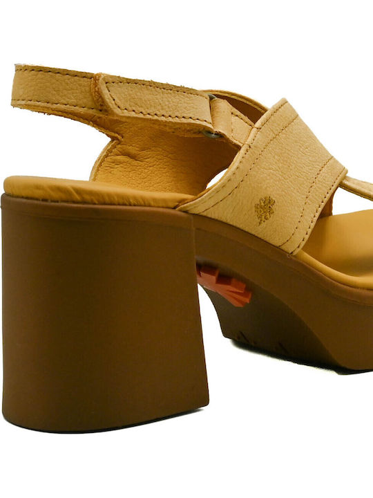 Sandale Elegante Damă Anatomici Galbene Din Piele