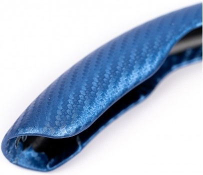 Set 2 Steering Wheel Ornaments Blue Carbon Finish Universal Size