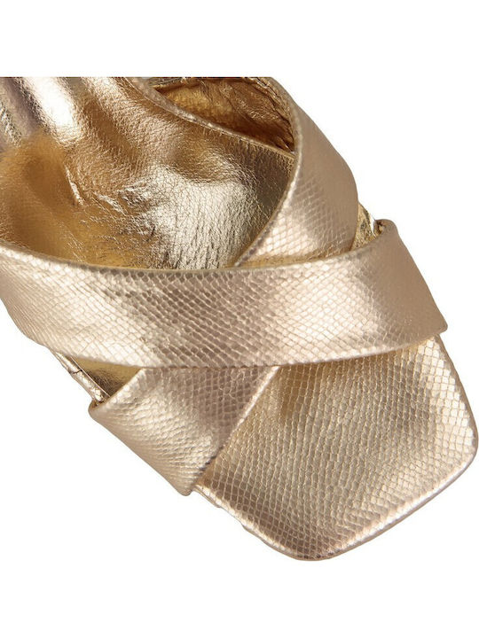Дамски Сандали На Ток Златисти Pdl-12962-(Gld)
