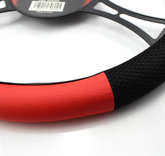 Universal 38 Cm Auto Lenkradabdeckung Rot Schwarz Lenkradschutz Einfacher Einbau