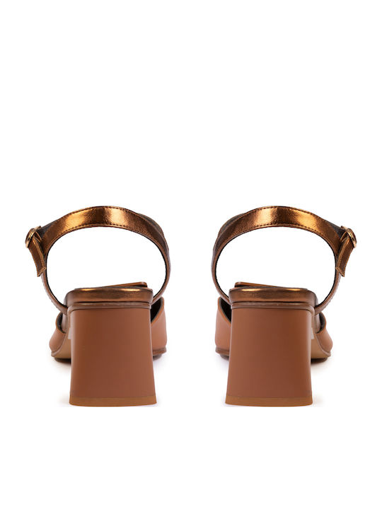 Leather Tabac Brown Heels