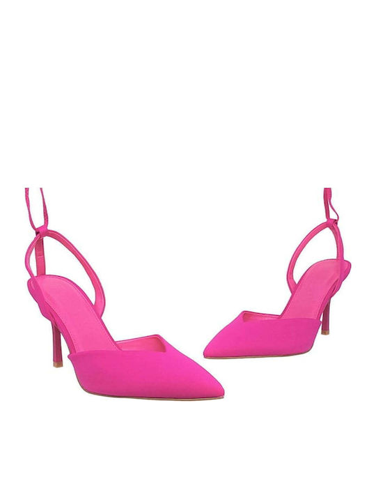 Pointed Toe Heels with Stiletto Heel & Strap Pink