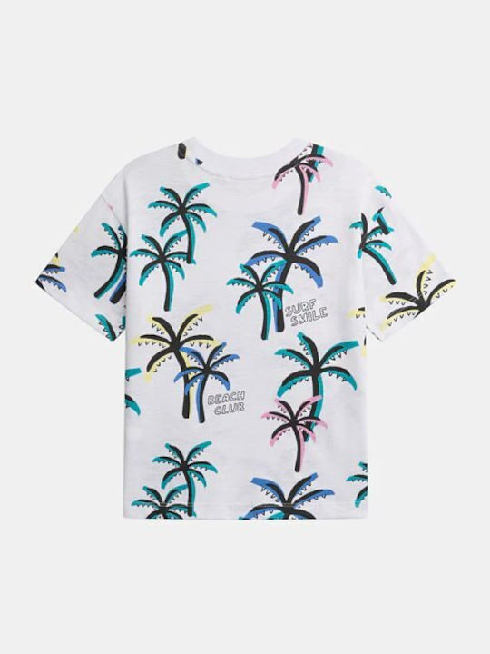 Bluza Pentru Copii Cu Mâneci Scurte Alb
