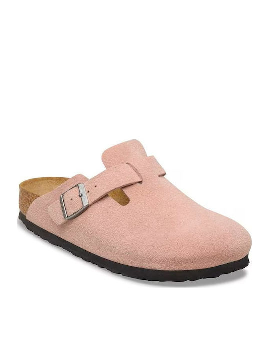 Boston Leder Damen Hausschuhe Rosa Regelmäßige Passform