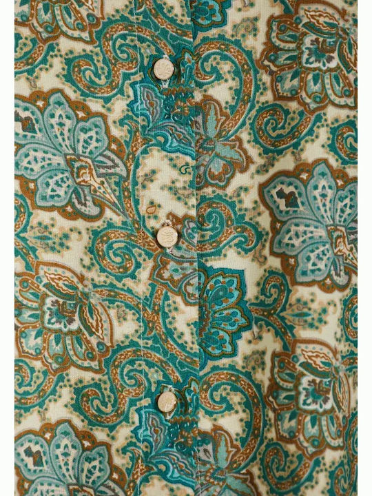 Ärmelloses Damen Denim Hemd Blue Heaven Blumen