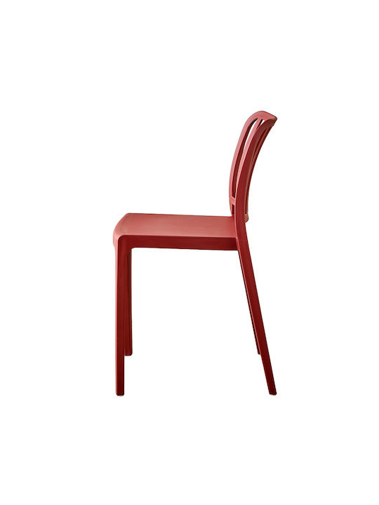 Flip Dining Chair Made of Polypropylene Bordeaux 41x41x79cm